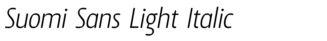 Suomi Sans Light Italic